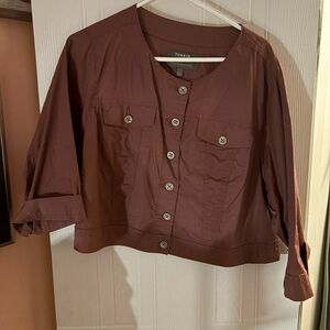 Torrid Brown Button-Up Jacket